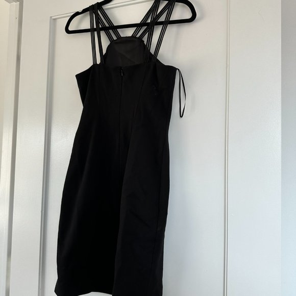 Elie Tahari Cisco Sheath Mini Dress Strappy Halter Neckline  Sz 2 Black - Picture 10 of 10